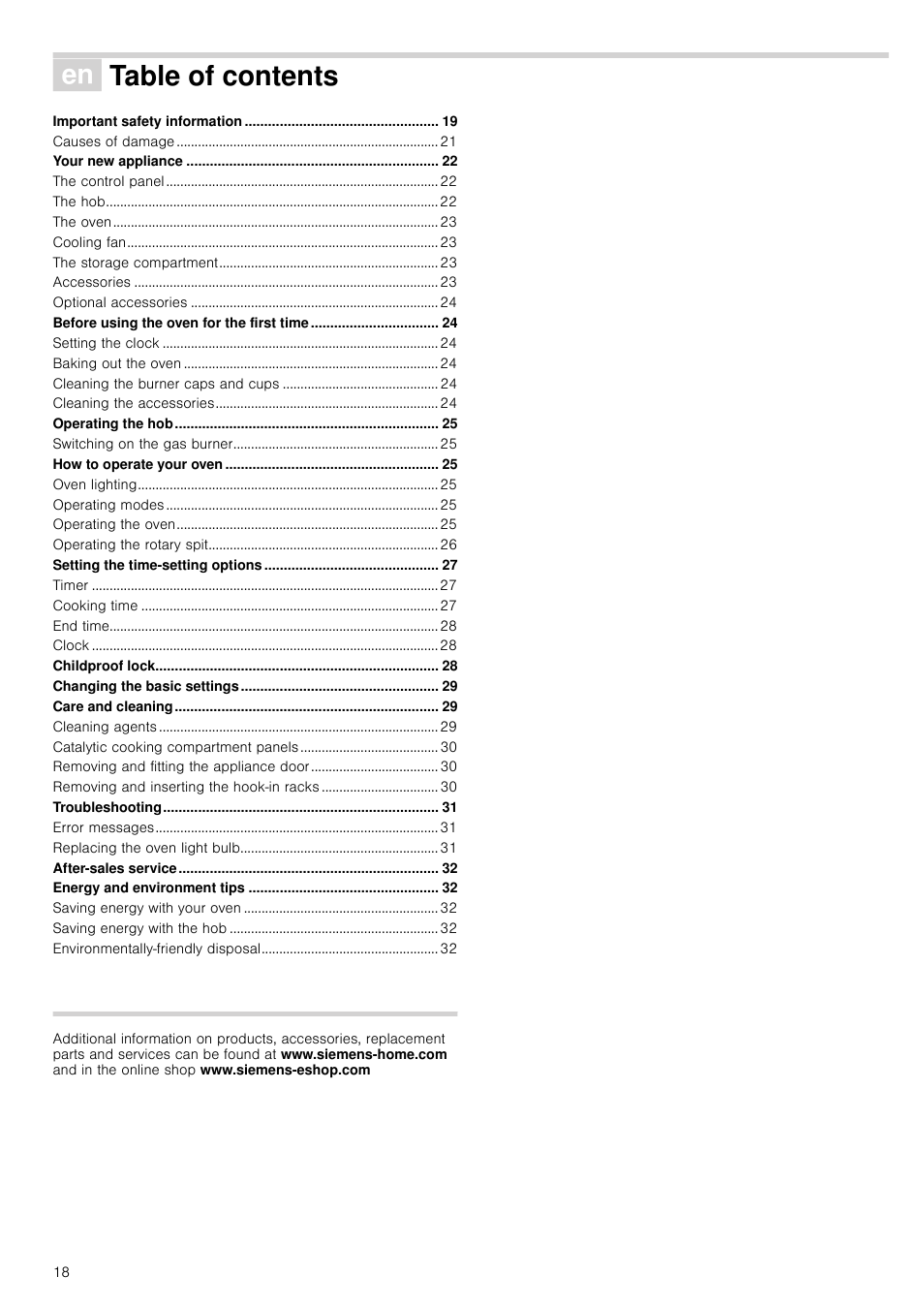 Siemens HQ738256E User Manual | Page 18 / 64