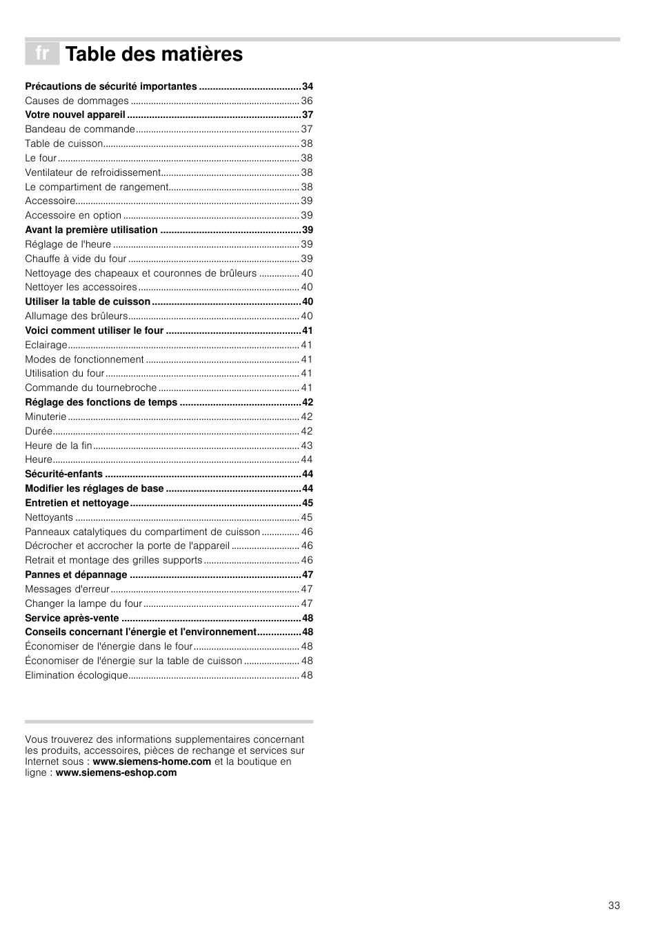 Siemens HQ738256E User Manual | Page 33 / 64