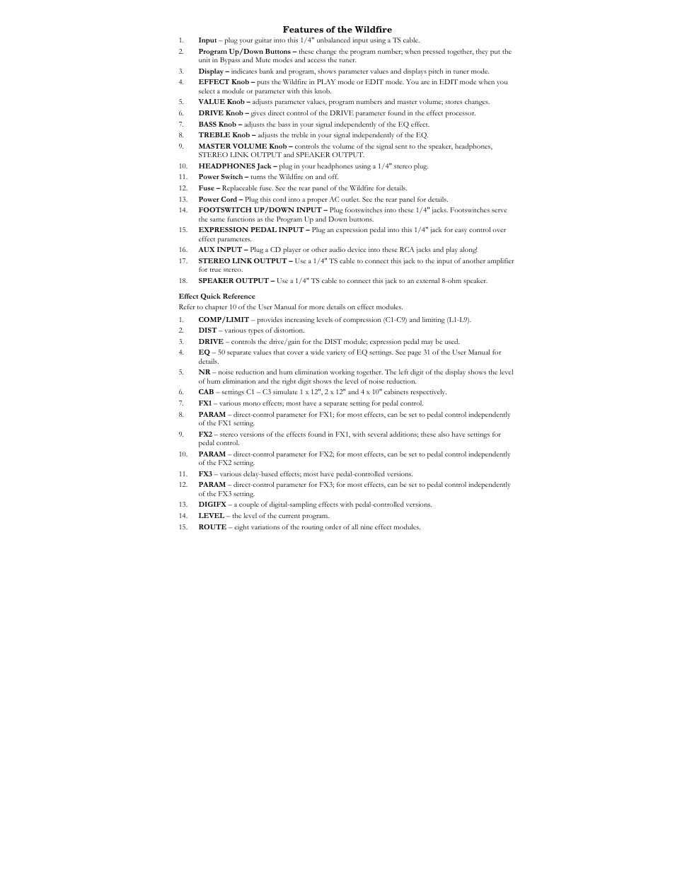 ALESIS WILDFIRE 15 User Manual | Page 3 / 16
