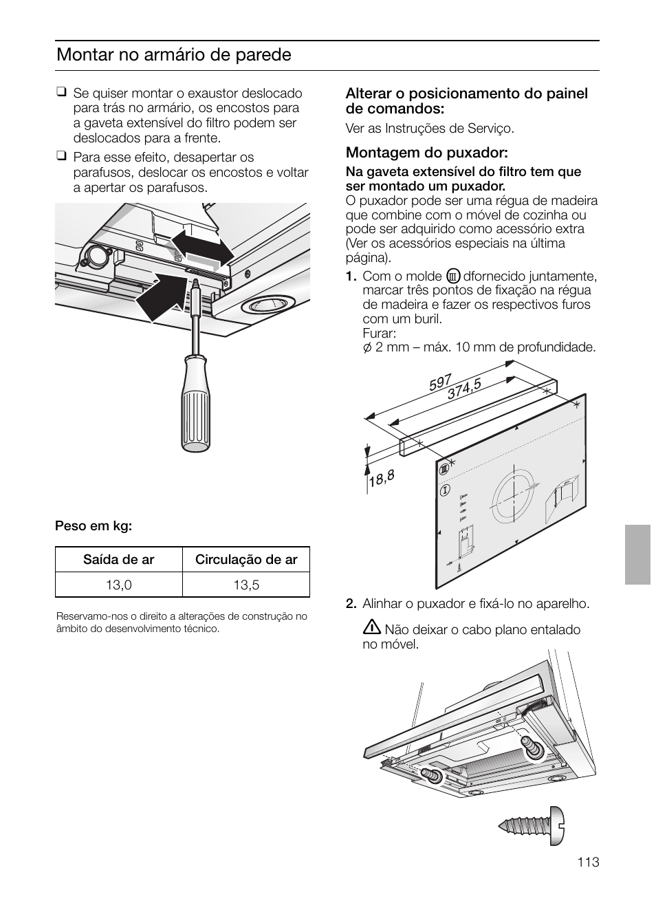 Montar no armário de parede | Siemens LI48632 User Manual | Page 113 / 116