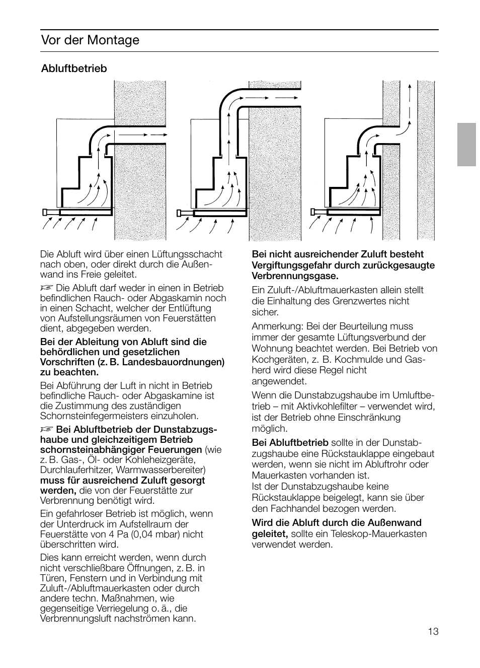 Vor der montage | Siemens LI48632 User Manual | Page 13 / 116