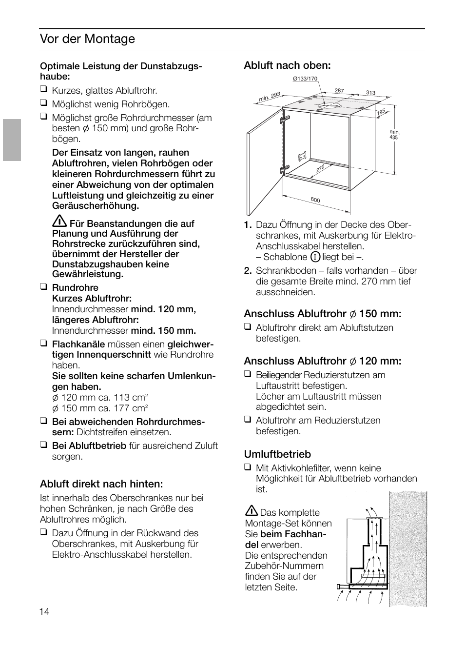 Vor der montage | Siemens LI48632 User Manual | Page 14 / 116