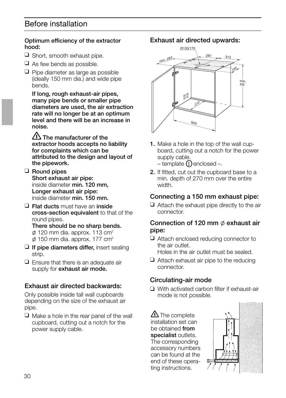 Before installation | Siemens LI48632 User Manual | Page 30 / 116