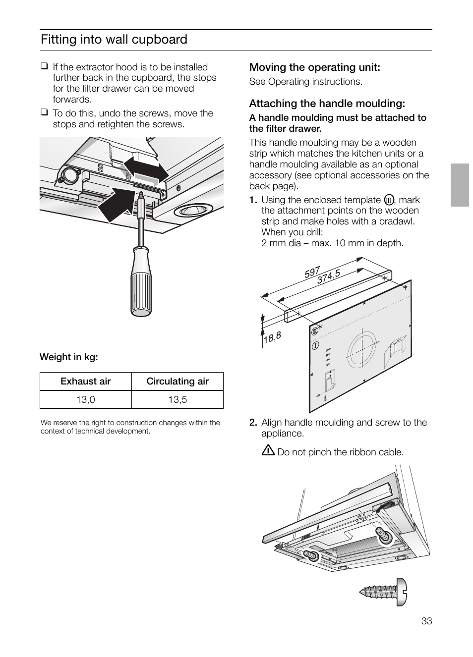 Fitting into wall cupboard | Siemens LI48632 User Manual | Page 33 / 116