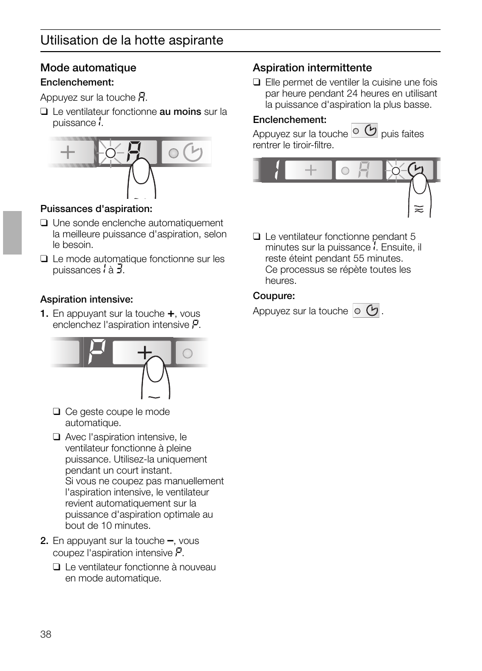 Utilisation de la hotte aspirante | Siemens LI48632 User Manual | Page 38 / 116