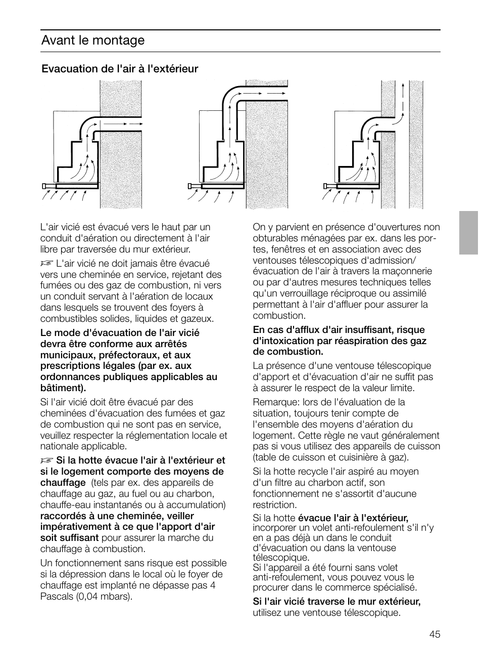 Avant le montage | Siemens LI48632 User Manual | Page 45 / 116