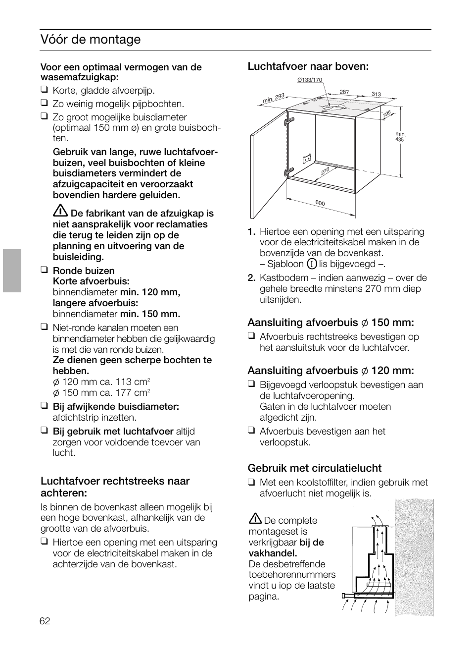 Vóór de montage | Siemens LI48632 User Manual | Page 62 / 116