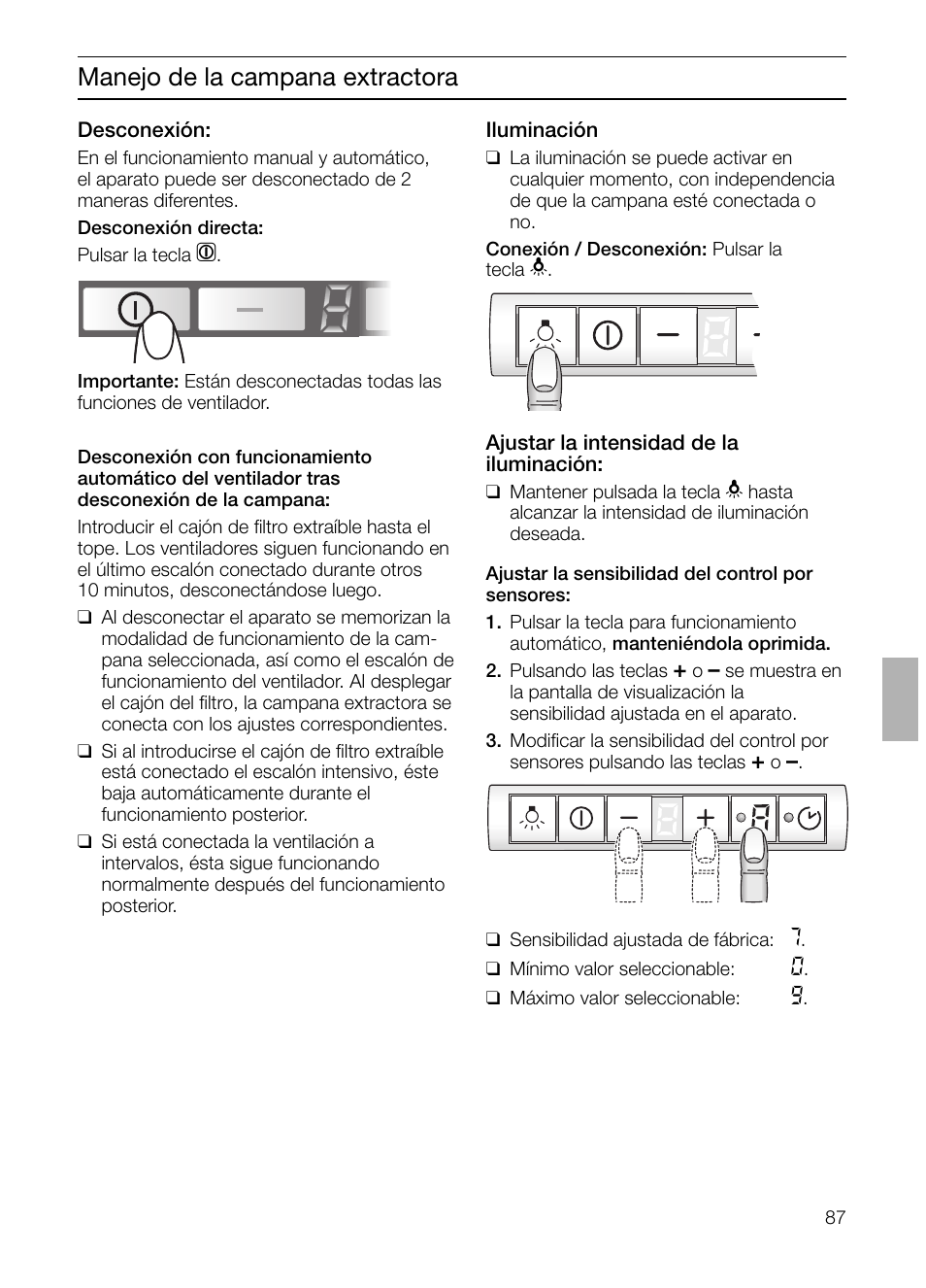 Manejo de la campana extractora | Siemens LI48632 User Manual | Page 87 / 116