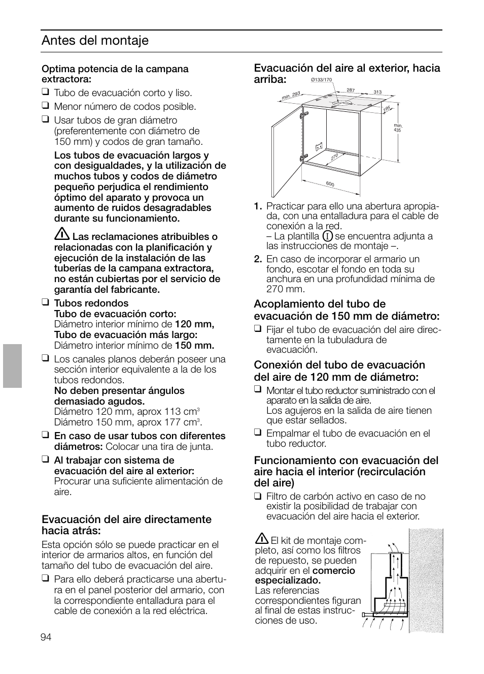 Antes del montaje | Siemens LI48632 User Manual | Page 94 / 116