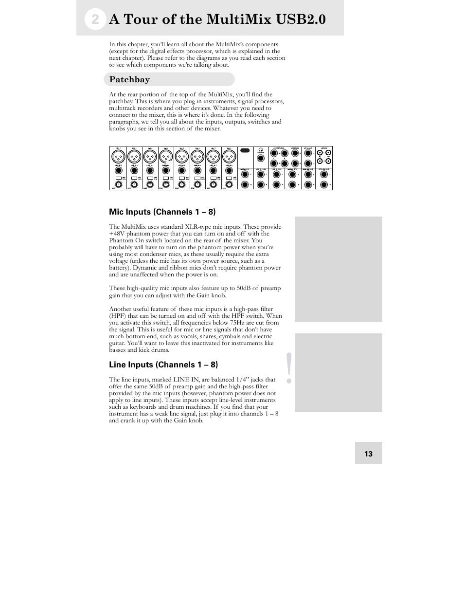 A tour of the multimix usb2.0 | ALESIS MULTIMIX 16 User Manual | Page 15 / 60