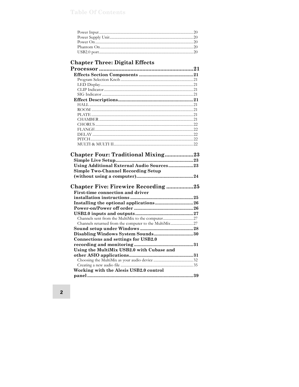 ALESIS MULTIMIX 16 User Manual | Page 4 / 60
