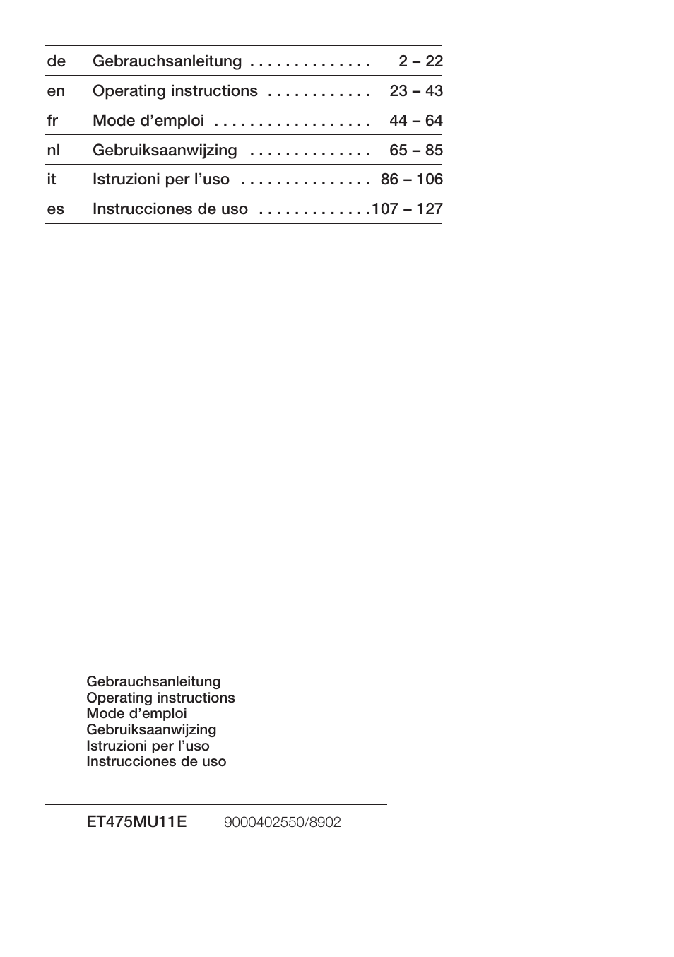 Siemens ET475MU11E User Manual | 128 pages