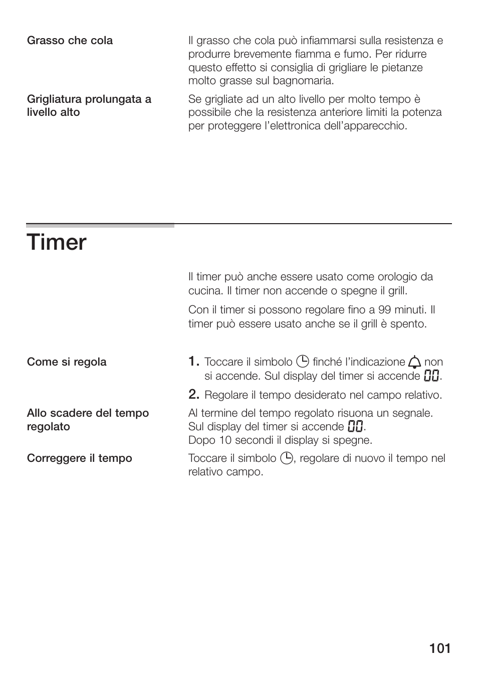 Timer | Siemens ET475MU11E User Manual | Page 101 / 128