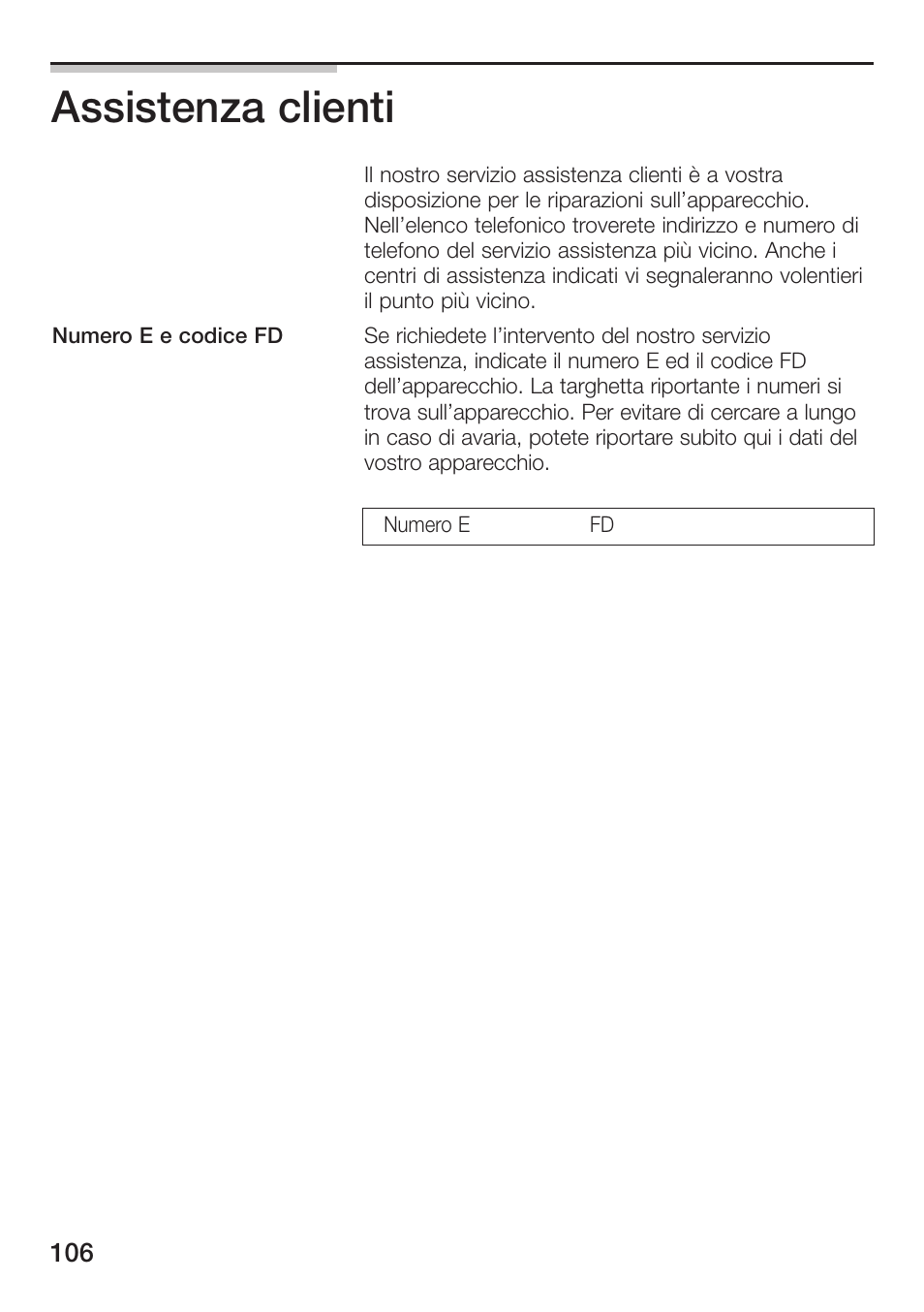 Assistenza clienti | Siemens ET475MU11E User Manual | Page 106 / 128