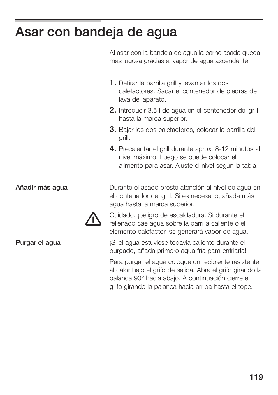 Asar con bandeja de agua | Siemens ET475MU11E User Manual | Page 119 / 128