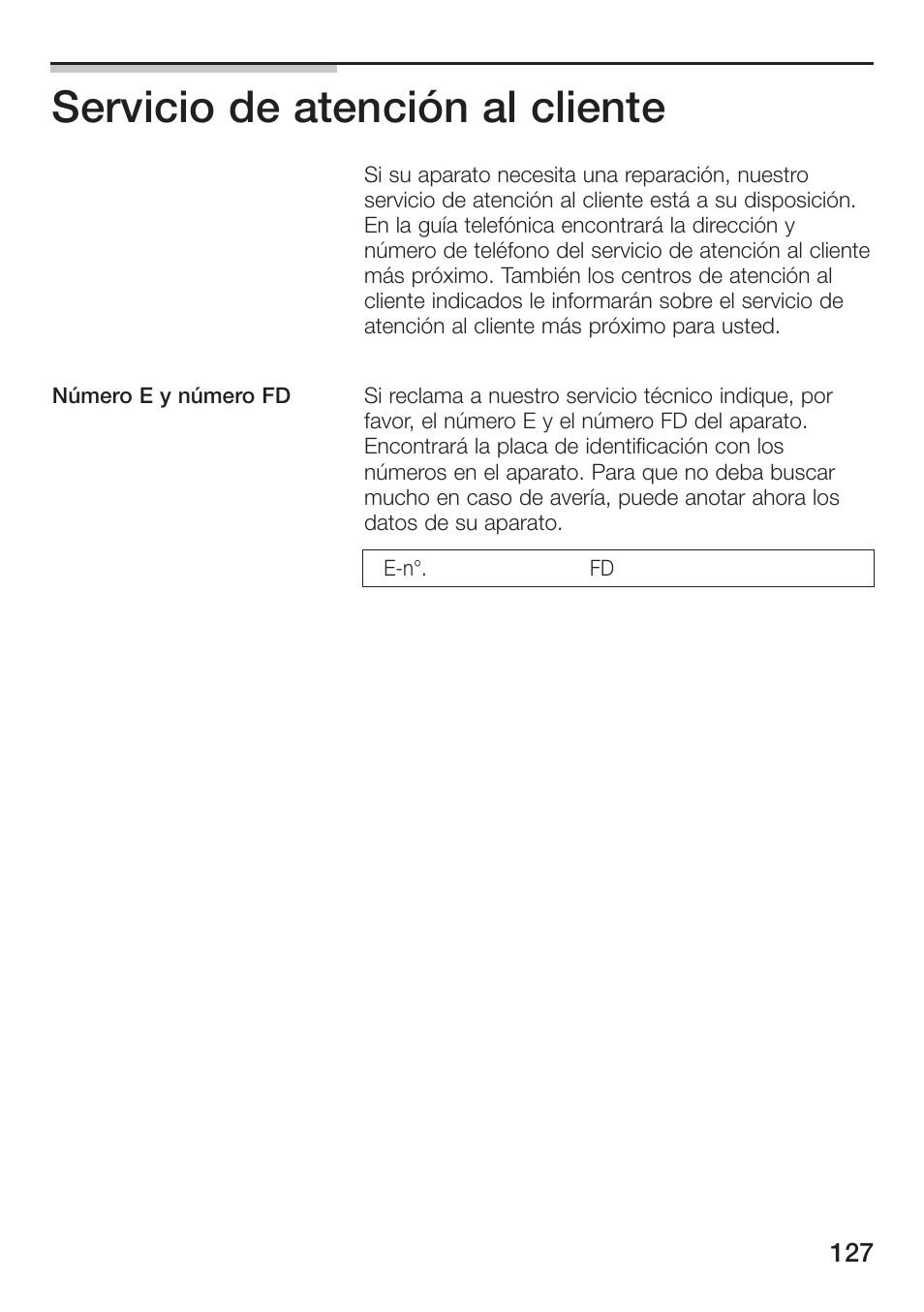 Servicio de atención al cliente | Siemens ET475MU11E User Manual | Page 127 / 128