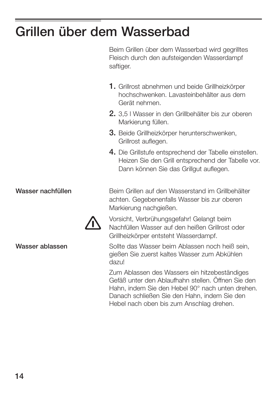 Grillen über dem wasserbad | Siemens ET475MU11E User Manual | Page 14 / 128