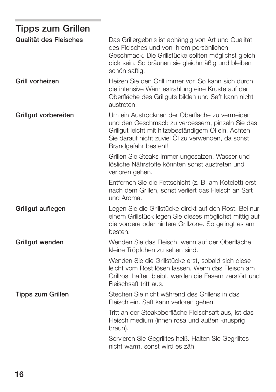 Tipps zum grillen | Siemens ET475MU11E User Manual | Page 16 / 128