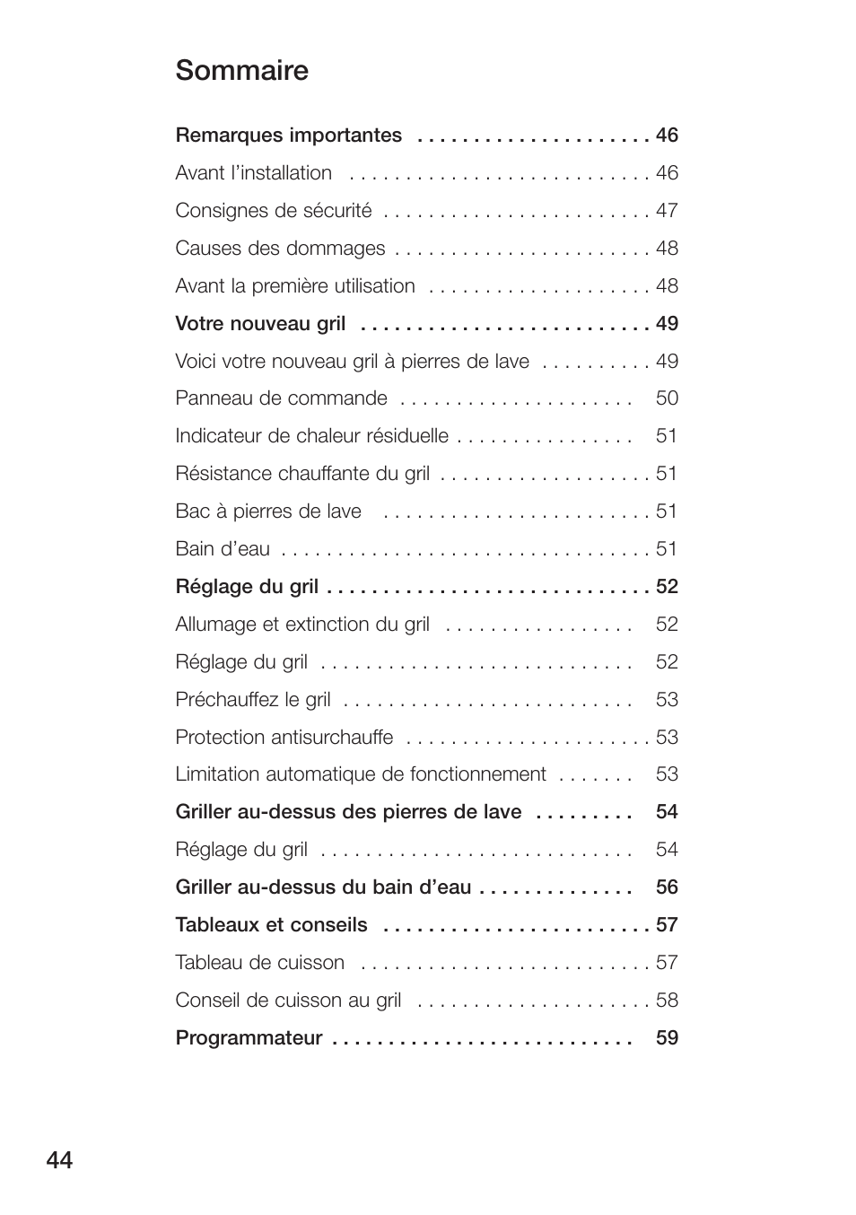 Sommaire | Siemens ET475MU11E User Manual | Page 44 / 128