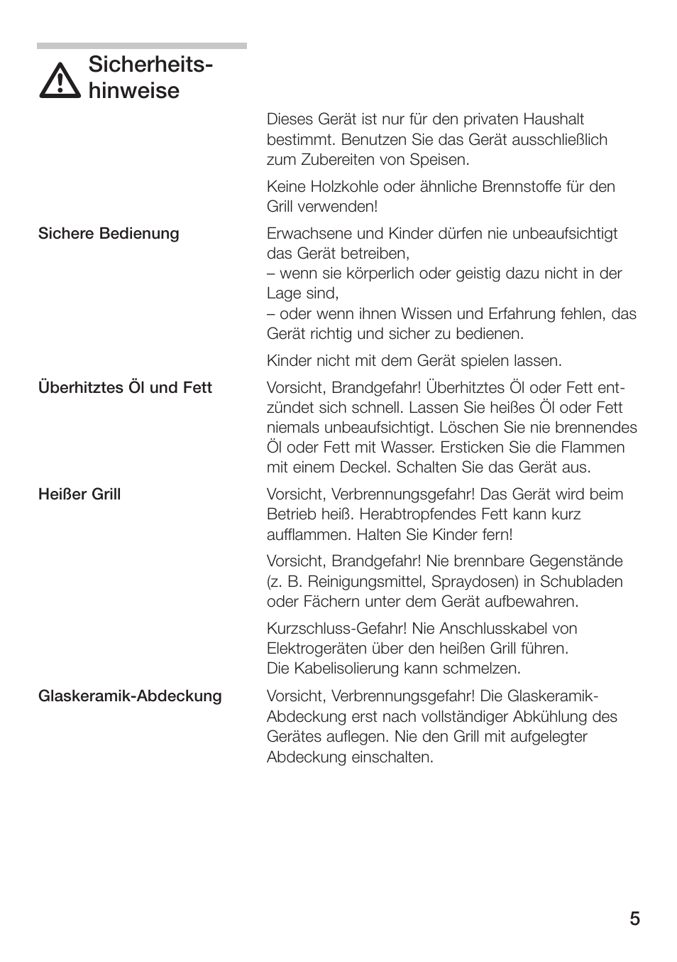 Sicherheits, Hinweise | Siemens ET475MU11E User Manual | Page 5 / 128