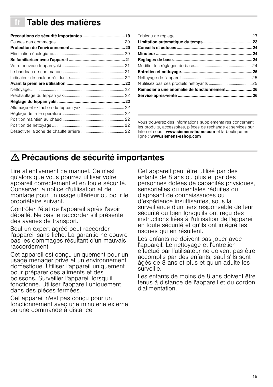 Siemens ET475MY11E User Manual | Page 19 / 44