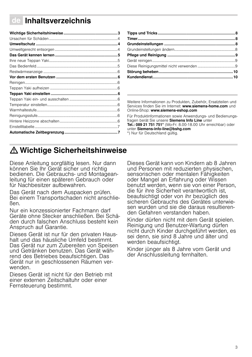 Siemens ET475MY11E User Manual | Page 3 / 44