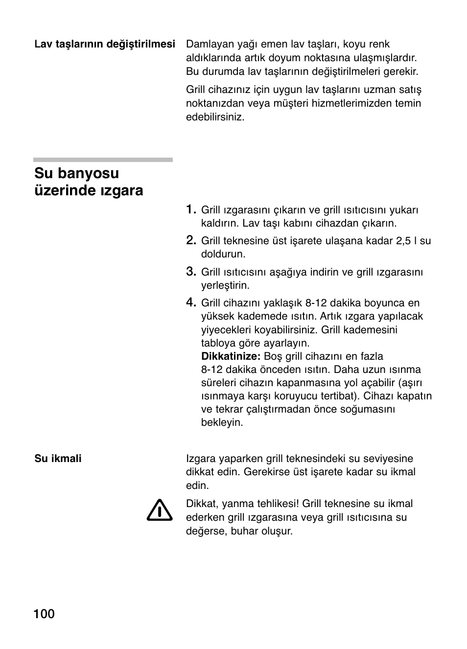 Su banyosu üzerinde ızgara | Siemens ET375GU11E User Manual | Page 100 / 120