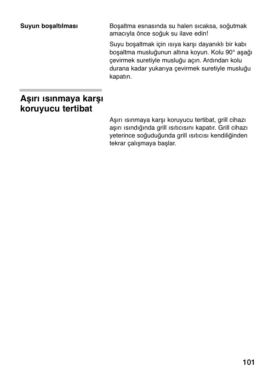 Aşırı ısınmaya karşı koruyucu tertibat | Siemens ET375GU11E User Manual | Page 101 / 120