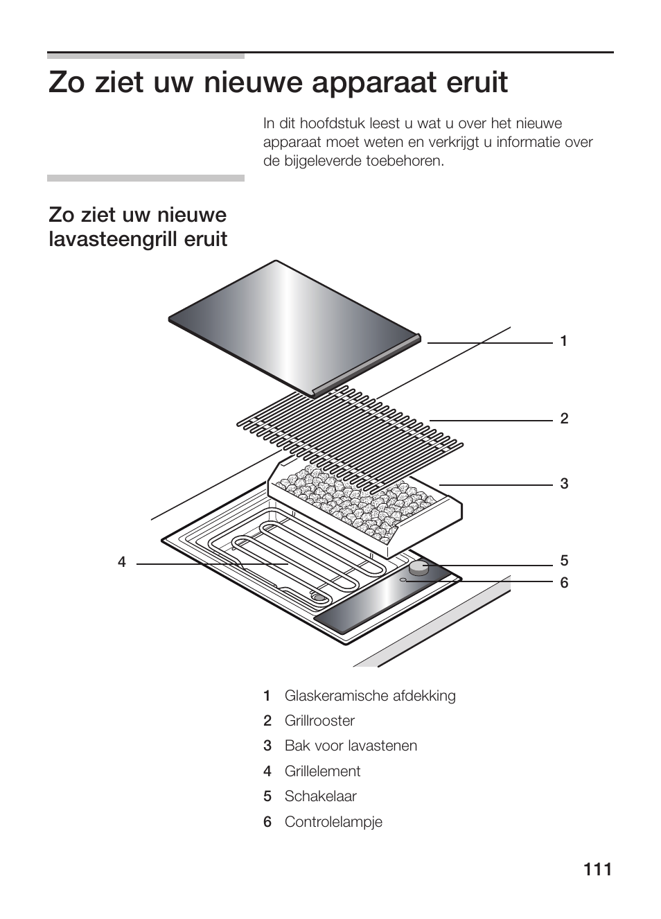 Zo ziet uw nieuwe apparaat eruit, Zo ziet uw nieuwe lavasteengrill eruit | Siemens ET375GU11E User Manual | Page 111 / 120