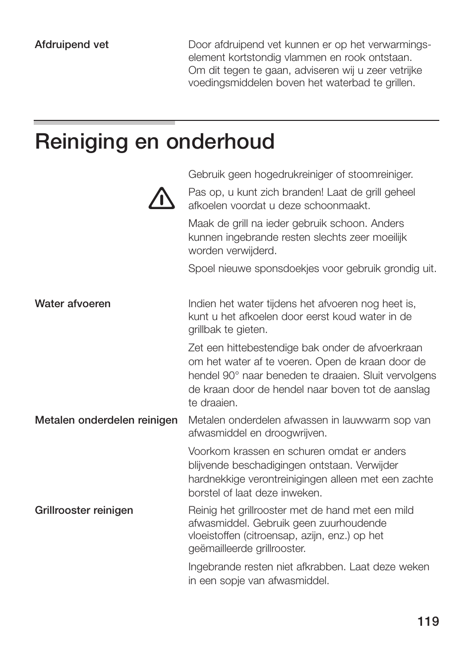 Reiniging en onderhoud | Siemens ET375GU11E User Manual | Page 119 / 120