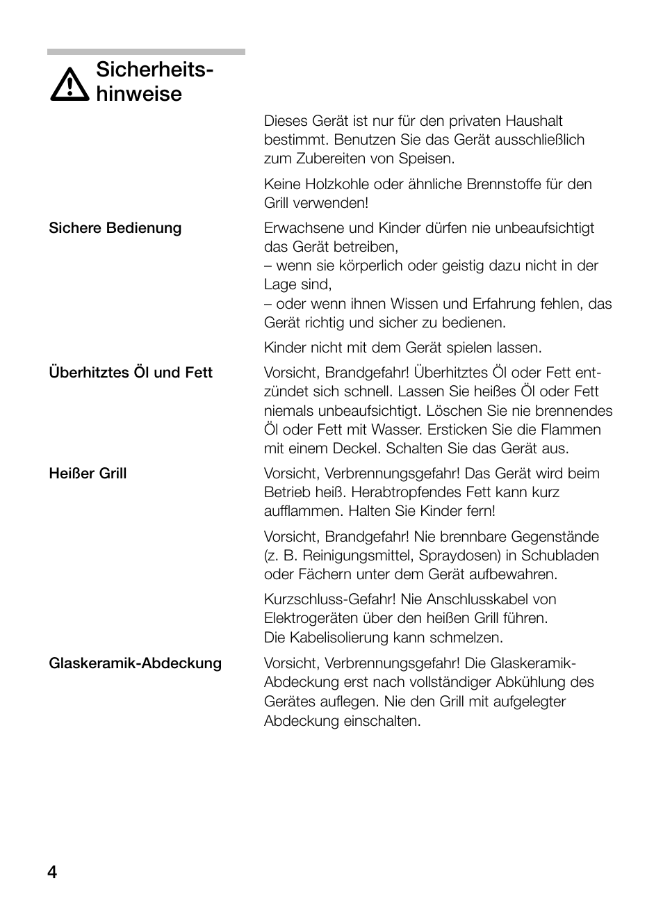 Sicherheits, Hinweise | Siemens ET375GU11E User Manual | Page 4 / 120