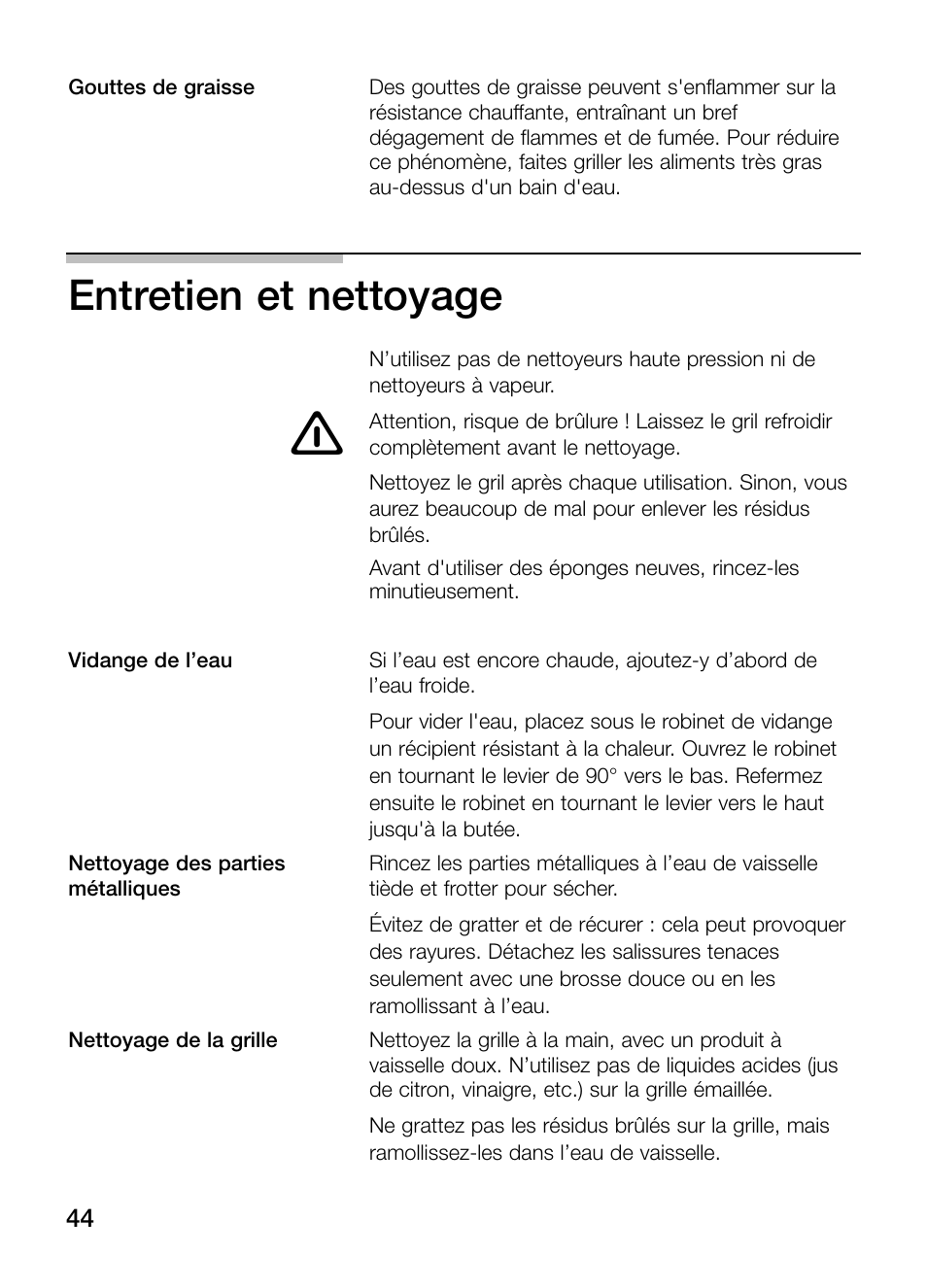 Entretien et nettoyage | Siemens ET375GU11E User Manual | Page 44 / 120