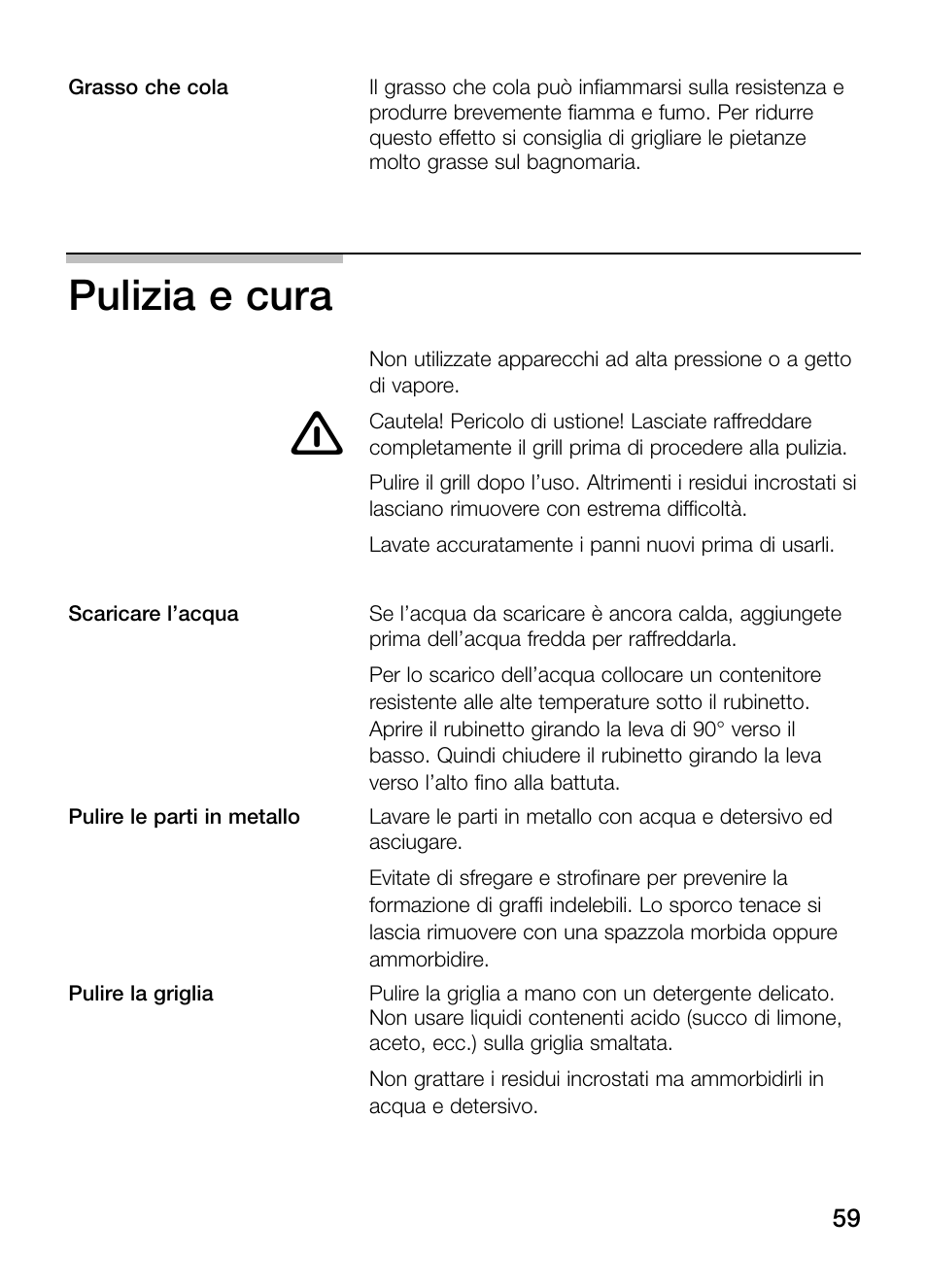 Pulizia e cura | Siemens ET375GU11E User Manual | Page 59 / 120