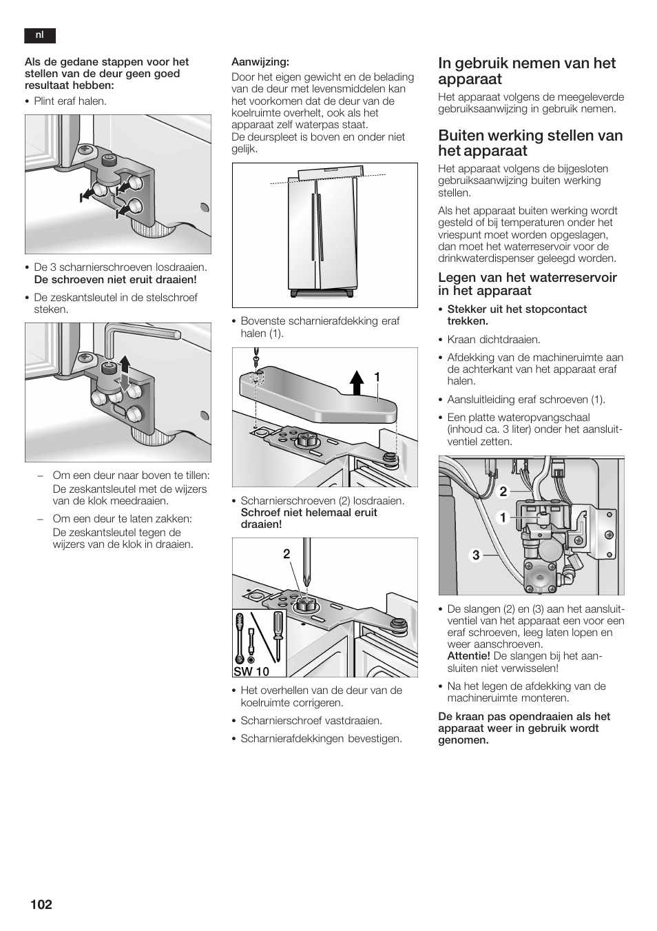 Buiten werking stellen van het apparaat | Siemens KA58NA45 User Manual | Page 102 / 264