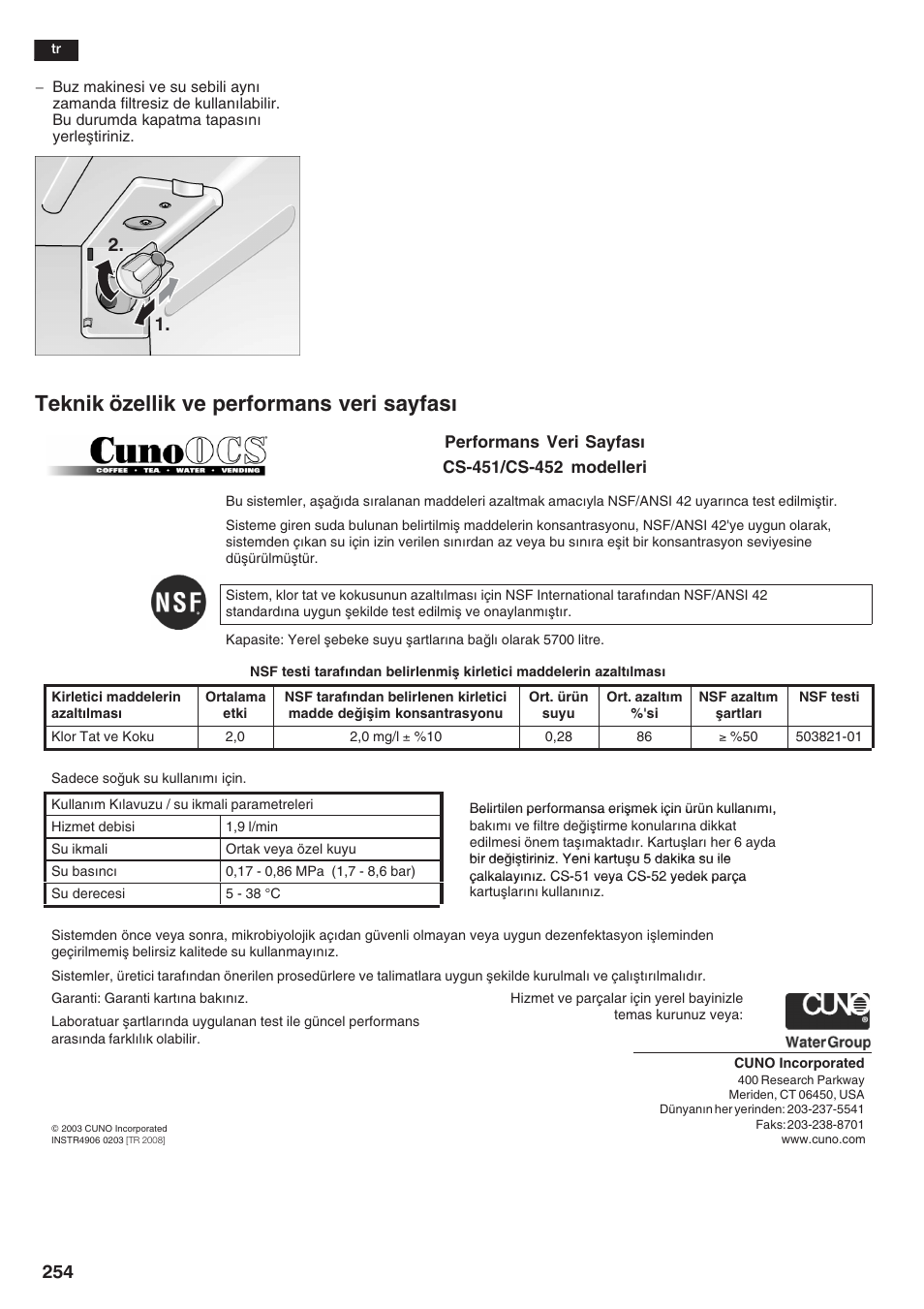 Teknik özellik ve performans veri sayfas | Siemens KA58NA45 User Manual | Page 254 / 264