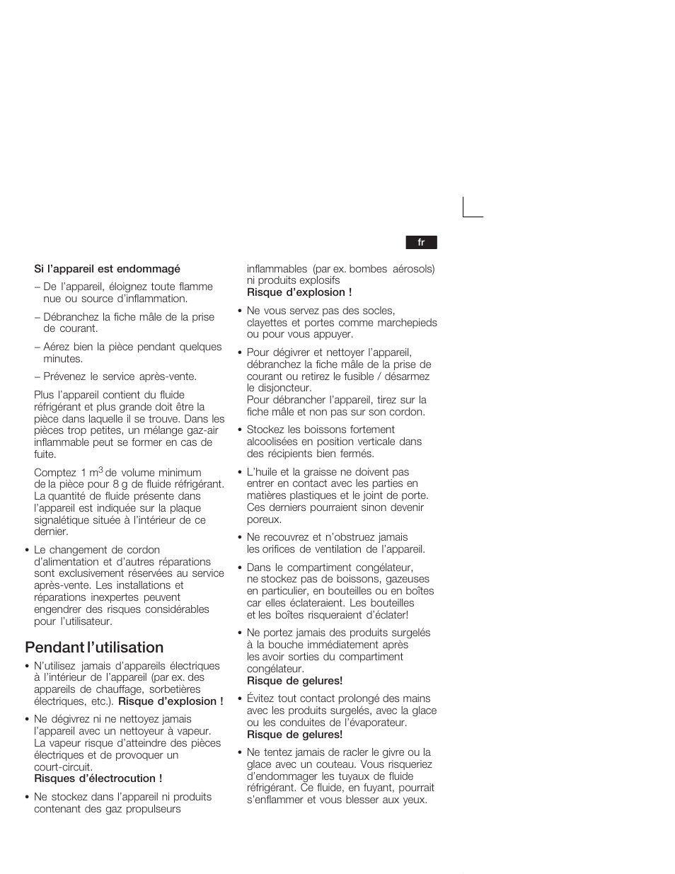 Pendant l'utilisation | Siemens KI28VA20FF User Manual | Page 31 / 75