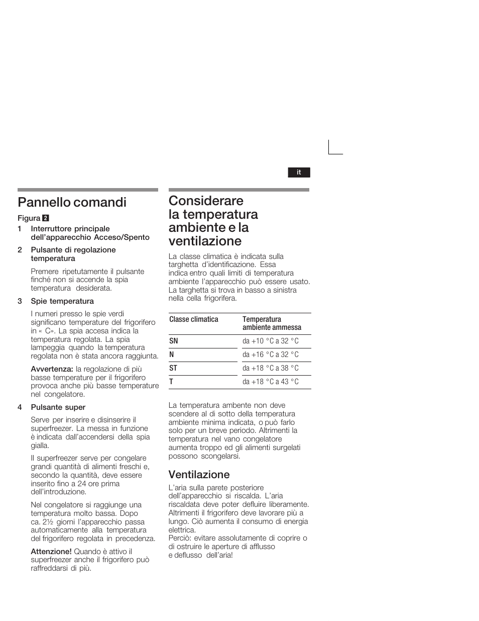 Pannello comandi, Ventilazione | Siemens KI28VA20FF User Manual | Page 47 / 75