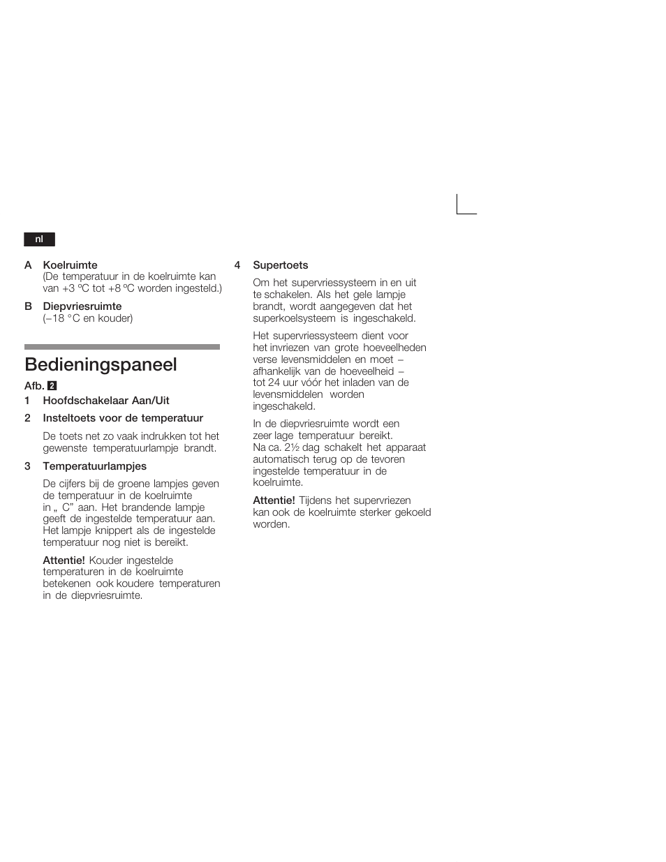 Bedieningspaneel | Siemens KI28VA20FF User Manual | Page 60 / 75