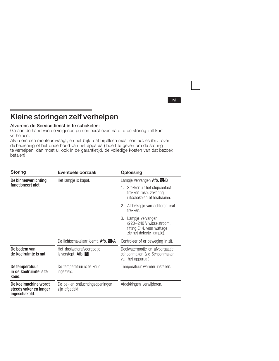 Kleine storingen zelf verhelpen | Siemens KI28VA20FF User Manual | Page 69 / 75