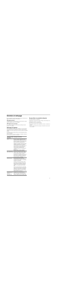 Entretien et nettoyage, M risque de brûlure, M risque de choc électrique | Nettoyage de l'appareil, Ne pas utiliser ces produits nettoyants | Siemens ET375GU11E User Manual | Page 21 / 36