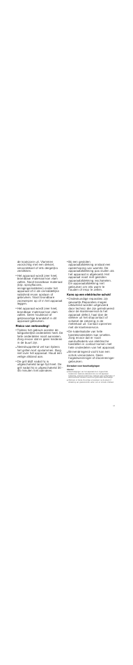 Risico van brand, Risico van verbranding, Kans op een elektrische schok | Oorzaken voor beschadigingen, Attentie | Siemens ET375GU11E User Manual | Page 31 / 36