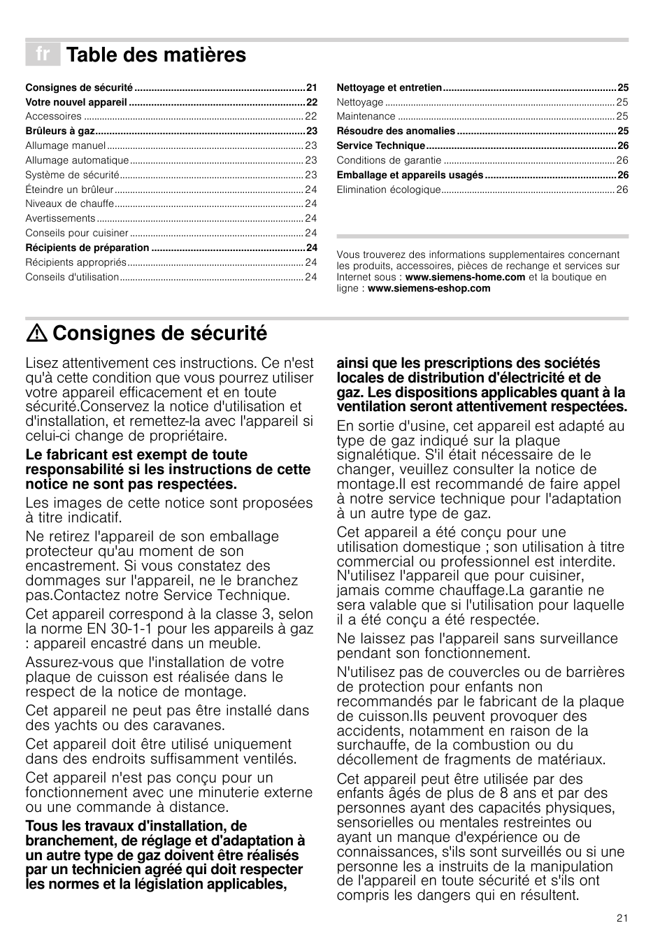 Siemens EC675PB21E User Manual | Page 21 / 45