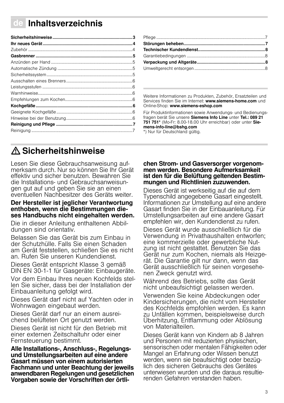 Siemens EC675PB21E User Manual | Page 3 / 45