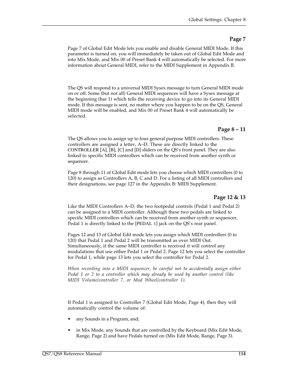 Midi, A – d | ALESIS QS7 User Manual | Page 116 / 141