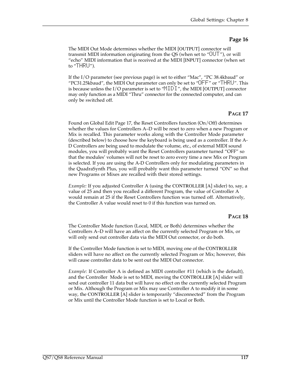 Midi o | ALESIS QS7 User Manual | Page 119 / 141