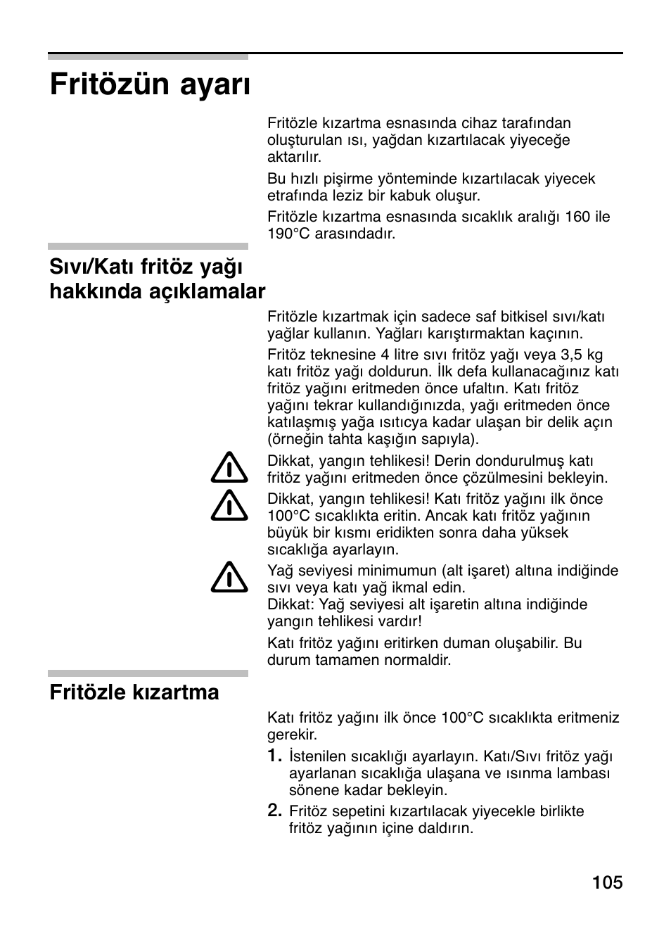 Fritözün ayarı | Siemens ET375GA11E User Manual | Page 105 / 112