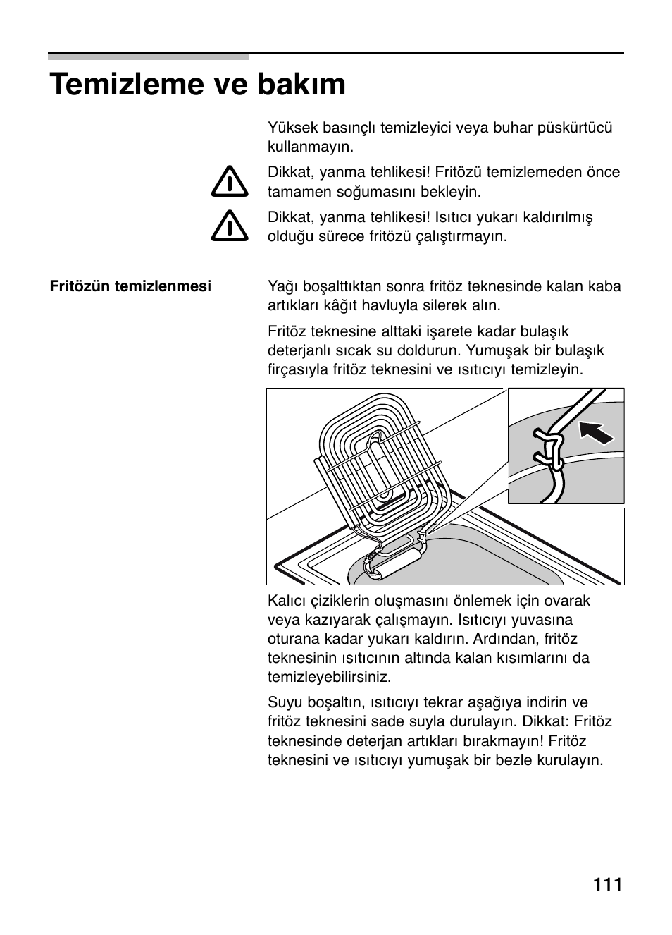 Temizleme ve bakım | Siemens ET375GA11E User Manual | Page 111 / 112