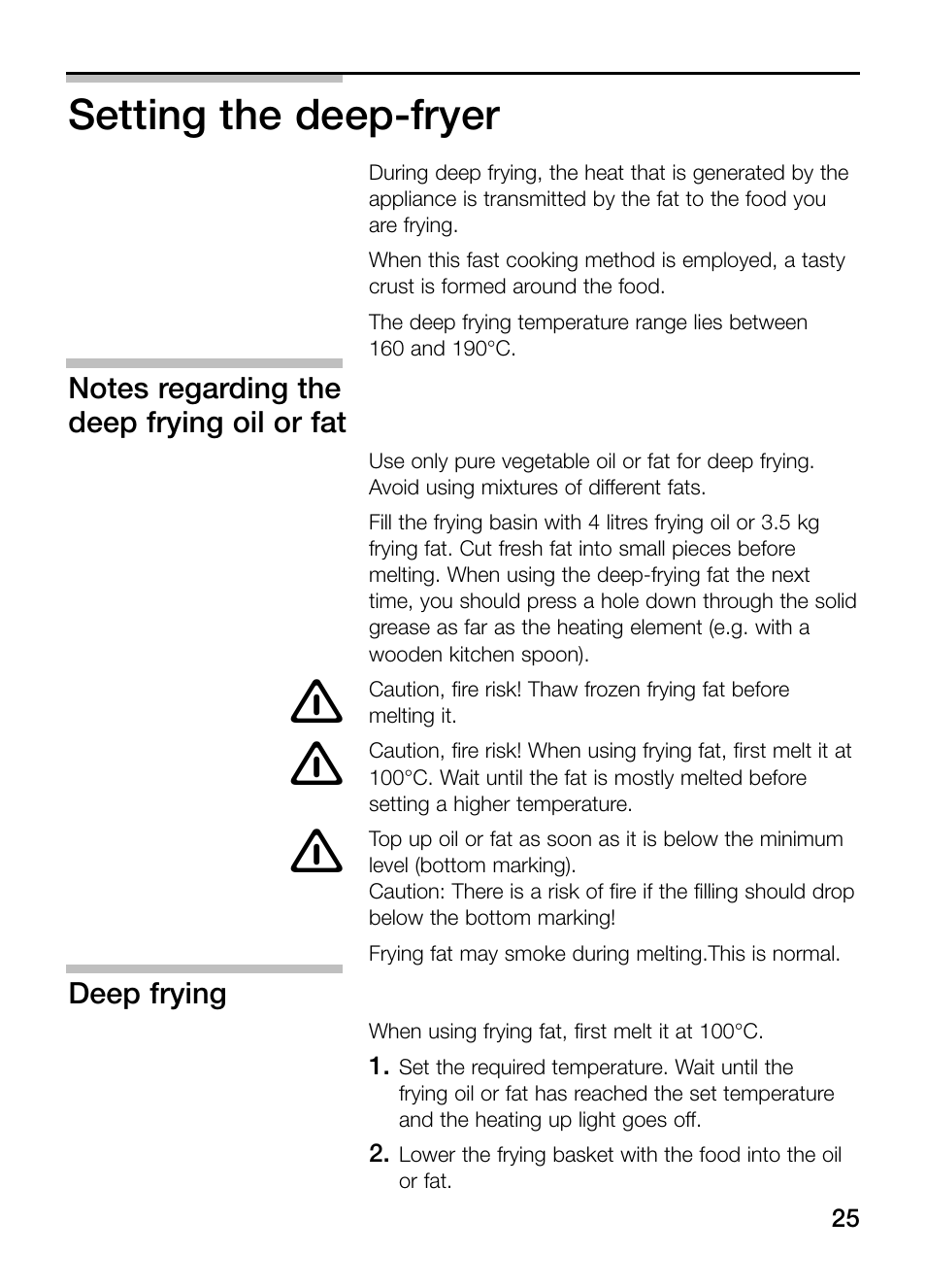 Setting the deep-fryer | Siemens ET375GA11E User Manual | Page 25 / 112