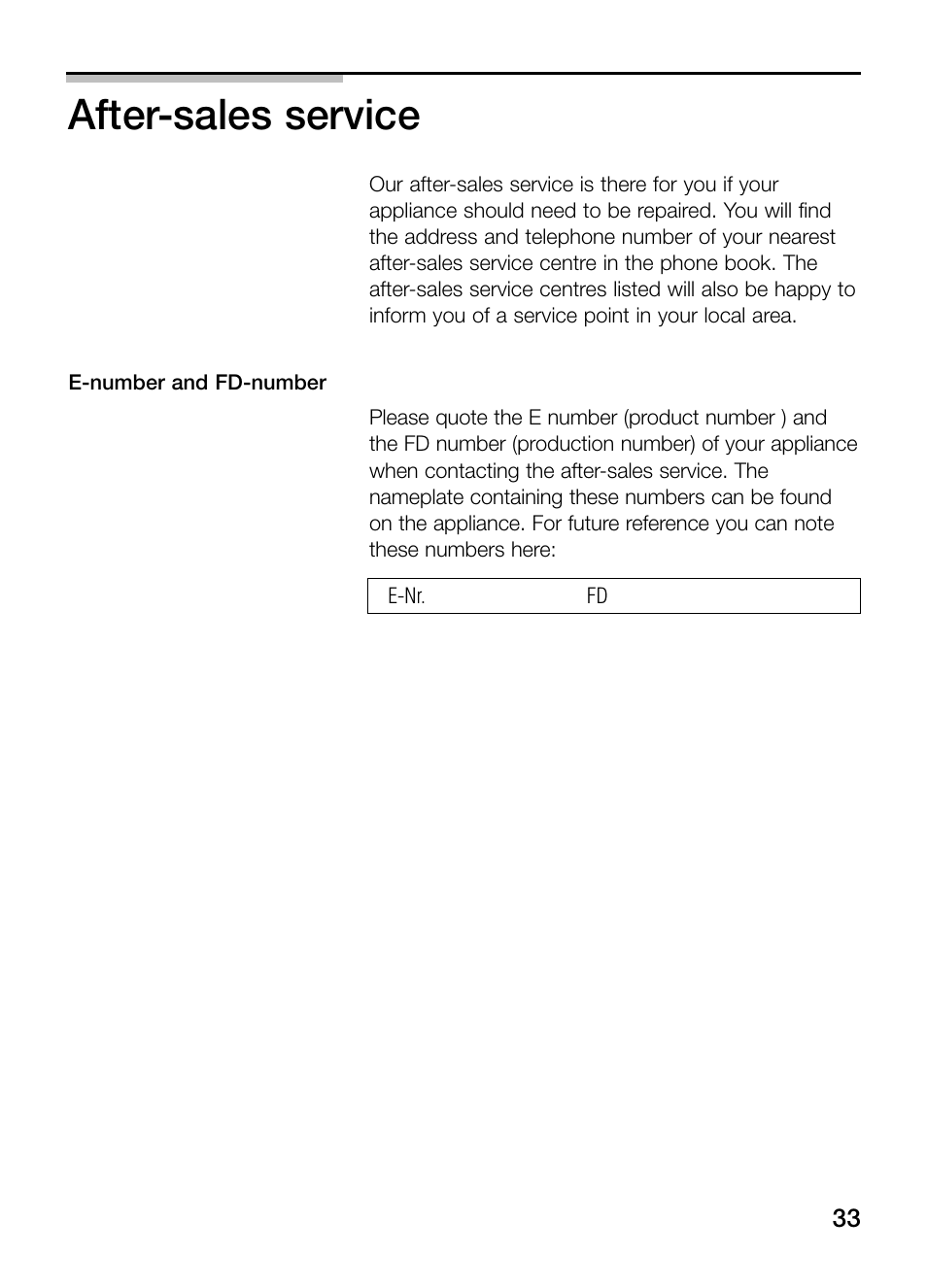 After-sales service | Siemens ET375GA11E User Manual | Page 33 / 112