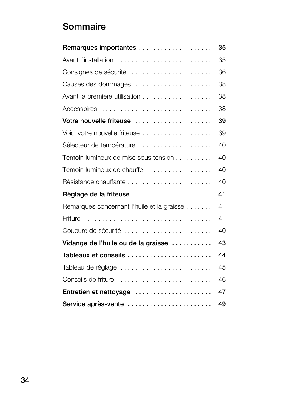 Sommaire | Siemens ET375GA11E User Manual | Page 34 / 112